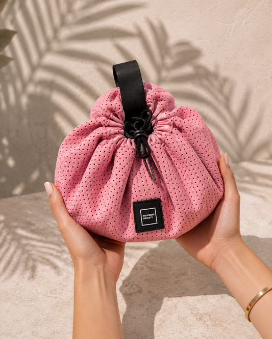 Neoprene Flat Lay Makeup Bag - Rose Pink