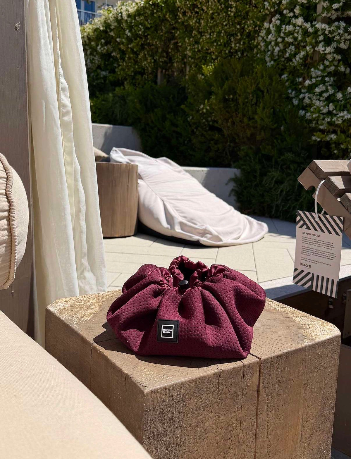 Neoprene Flat Lay Makeup Bag - Burgundy
